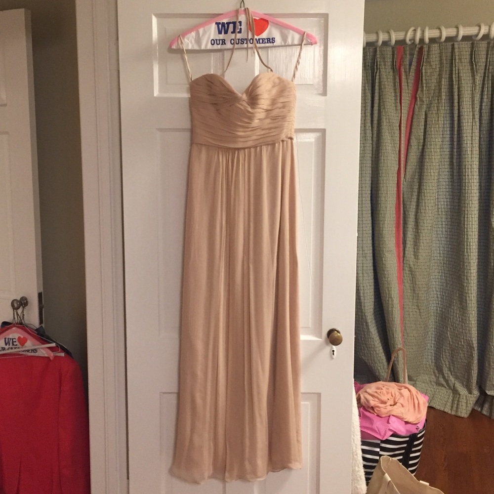 Amsale champagne long dress